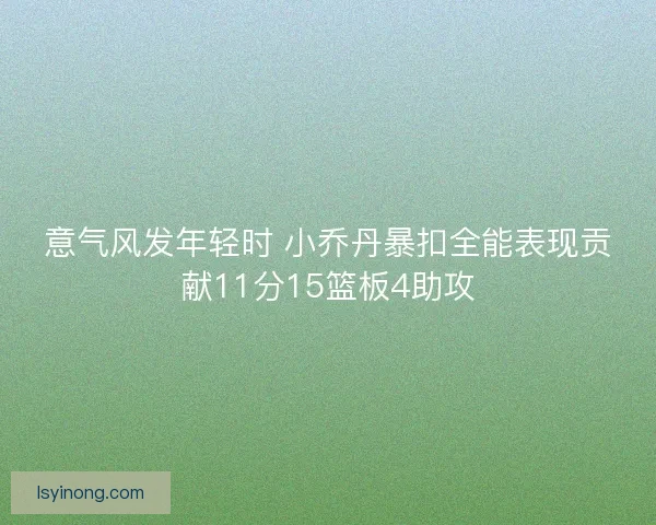意气风发年轻时 小乔丹暴扣全能表现贡献11分15篮板4助攻